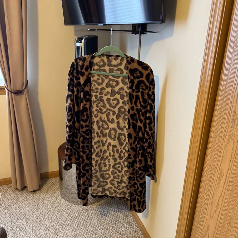Leopard Print Women's Long Cardigan never worn.